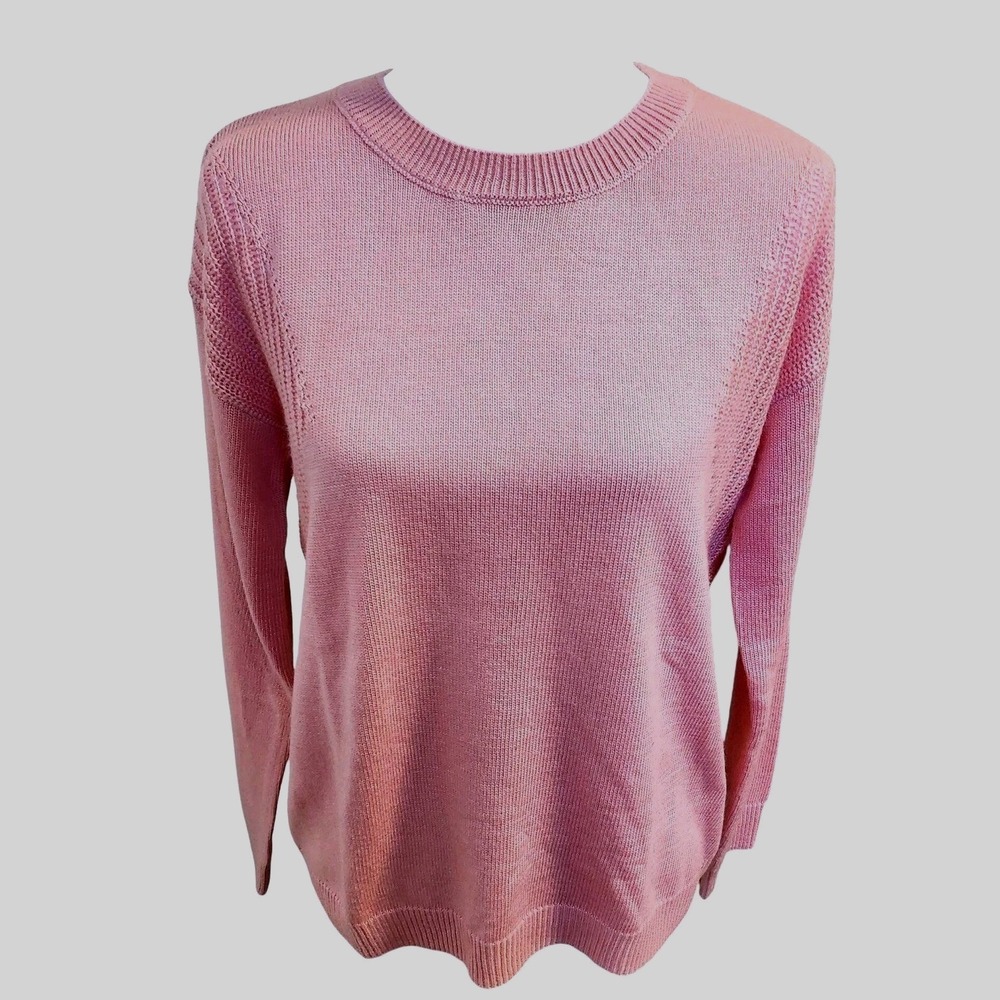 Stitches & Stripes Pink Knit Sweater Crew Neck Long Sleeve Women's Size‎ M NWT